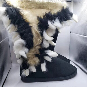 Just Fab Fuzzies , Winter's Coming boots size US 9 Women’s Multi Fur Like Boots